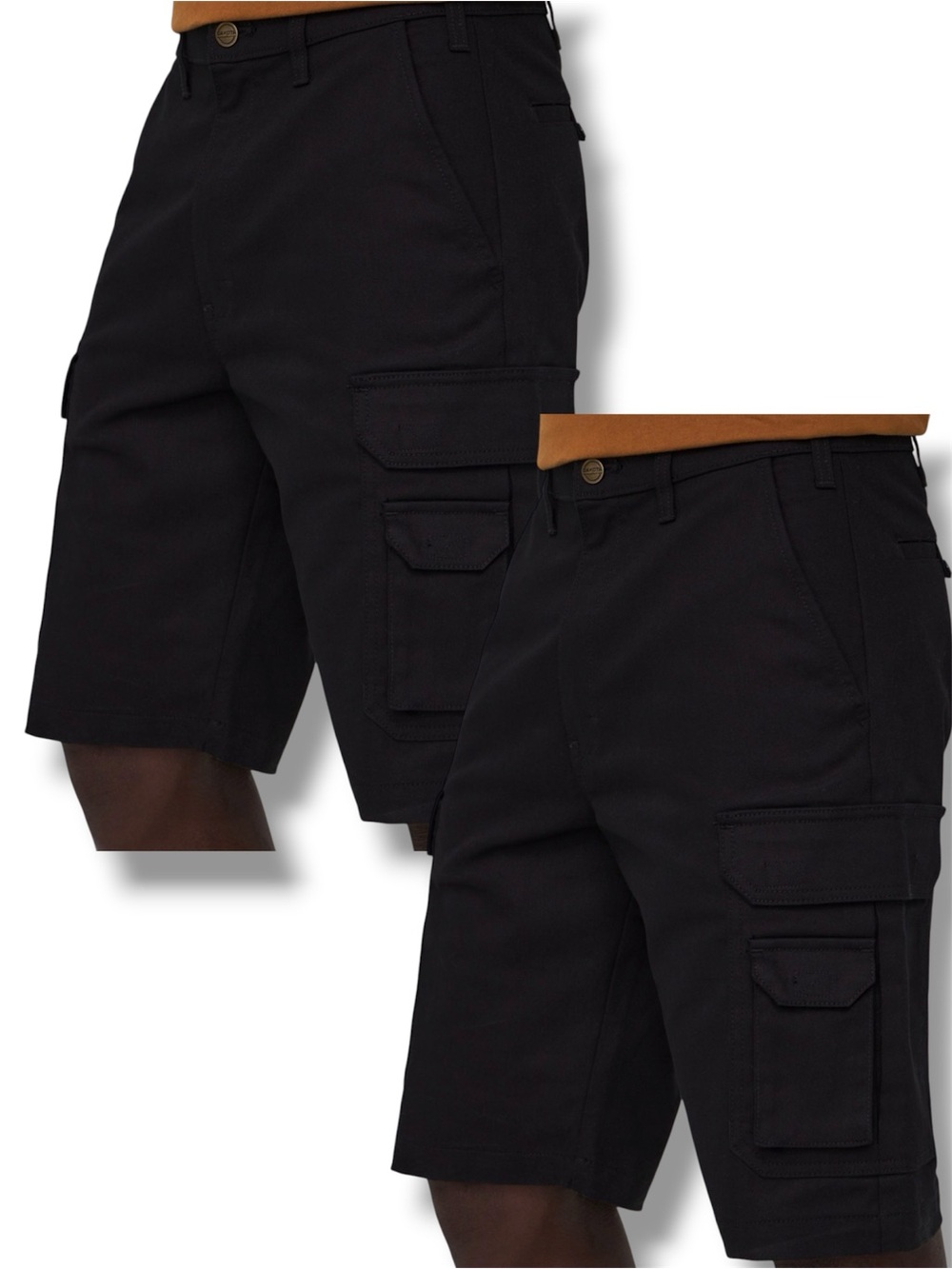 Men's Black Cargo Shorts with Utility Pockets